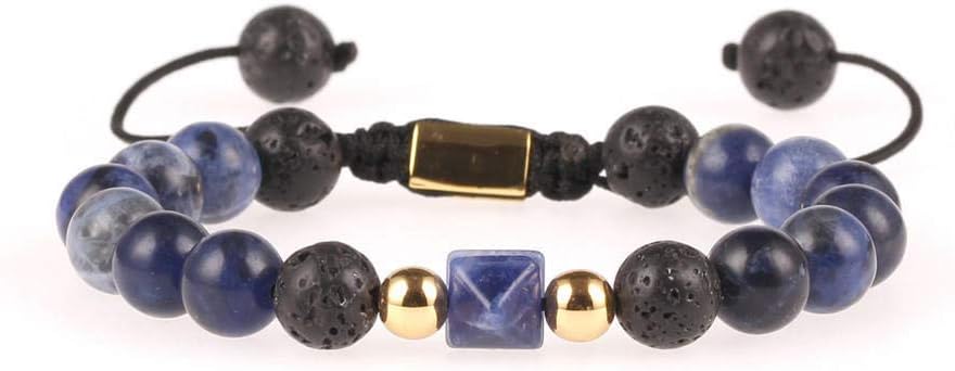 wangzz Woven Bracelet Fashion Accessories Punk Wind Gold Word Energy Cone Stone Pull Woven