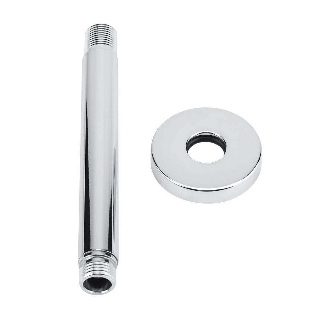 TOPINCN Shower Arm, 5.9 Inch Stainless Steel Shower Extension Tube Round Top Shower Pipe Handheld Shower Arm Tube Bathroom Accessory