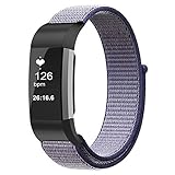 Fintie Band for Fitbit Charge 2, Nylon Sport Loop Breathable Nylon Replacement Strap Wrist Bands with Adjustable Closure for Fitbit Charge 2 HR Smart Fitness Tracker, Midnight Blue