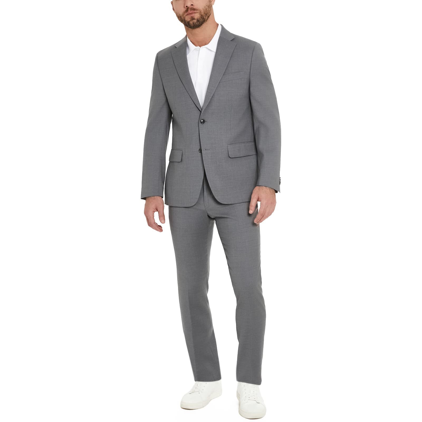 Tommy Hilfiger TH Flex Modern Fit Suit Separates Jacket, Pearl Grey, 42 Long