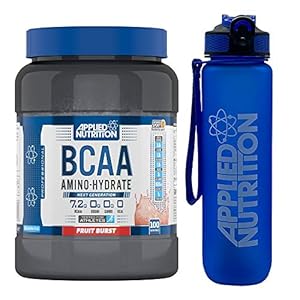 Applied Nutrition Bundle BCAA Amino Hydrate Powder 1.4kg + Lifestyle Water Bottle 1000ml | Branched Chain Amino Acids Supplement, Electrolytes, B Vits, Intra Workout & Recovery Drink (Fruit Burst)