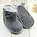 DZT1968 Baby Girl Soft Anti Slip Sole Knit Cotton Bowknot Shoes Snow Boots Socks (12~18 Months, Gray)