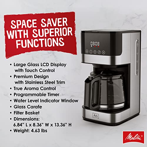 Melitta Aroma Tocco Glass Drip Coffee Maker Programmable Coffee