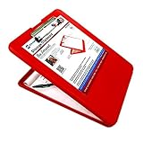Saunders SlimMate Plastic Storage Clipboard, 00560, Letter Size, RED