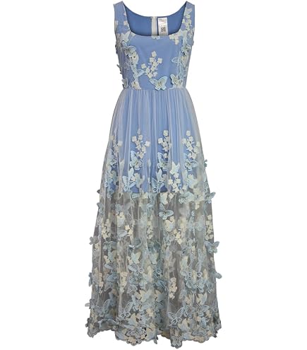 CHIC STAR Womens 3D Embroidery Applique Dress XL Blue at Amazon Women's Clothing store