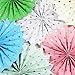 SUNBEAUTY Pack of 3 Tissue Paper Fans Collection Gold Dot Paper Fans Hanging Party Fans Decorations (White)