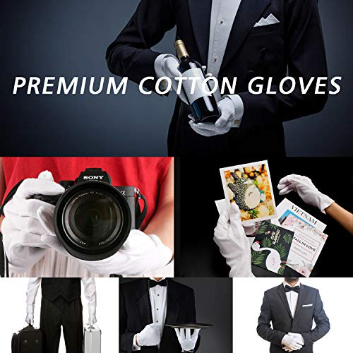 10 Pairs White Cotton Gloves, Enpoint White Cotton Gloves for Handling Art Working Glove Art Glove Liners Bulk for Handling Jewelry, Film, Photo, Coin Metal Inspection Men & Women