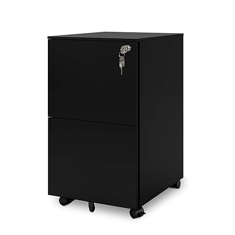 Devaise Mobile Filing Cabinet Pedestal Under Desk With 2 Drawer