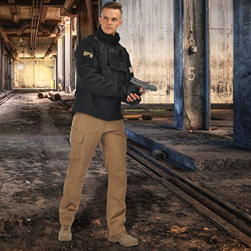 HARD LAND Men's Waterproof Tactical Pants Ripstop Cargo Work Pants with Elastic Waist for