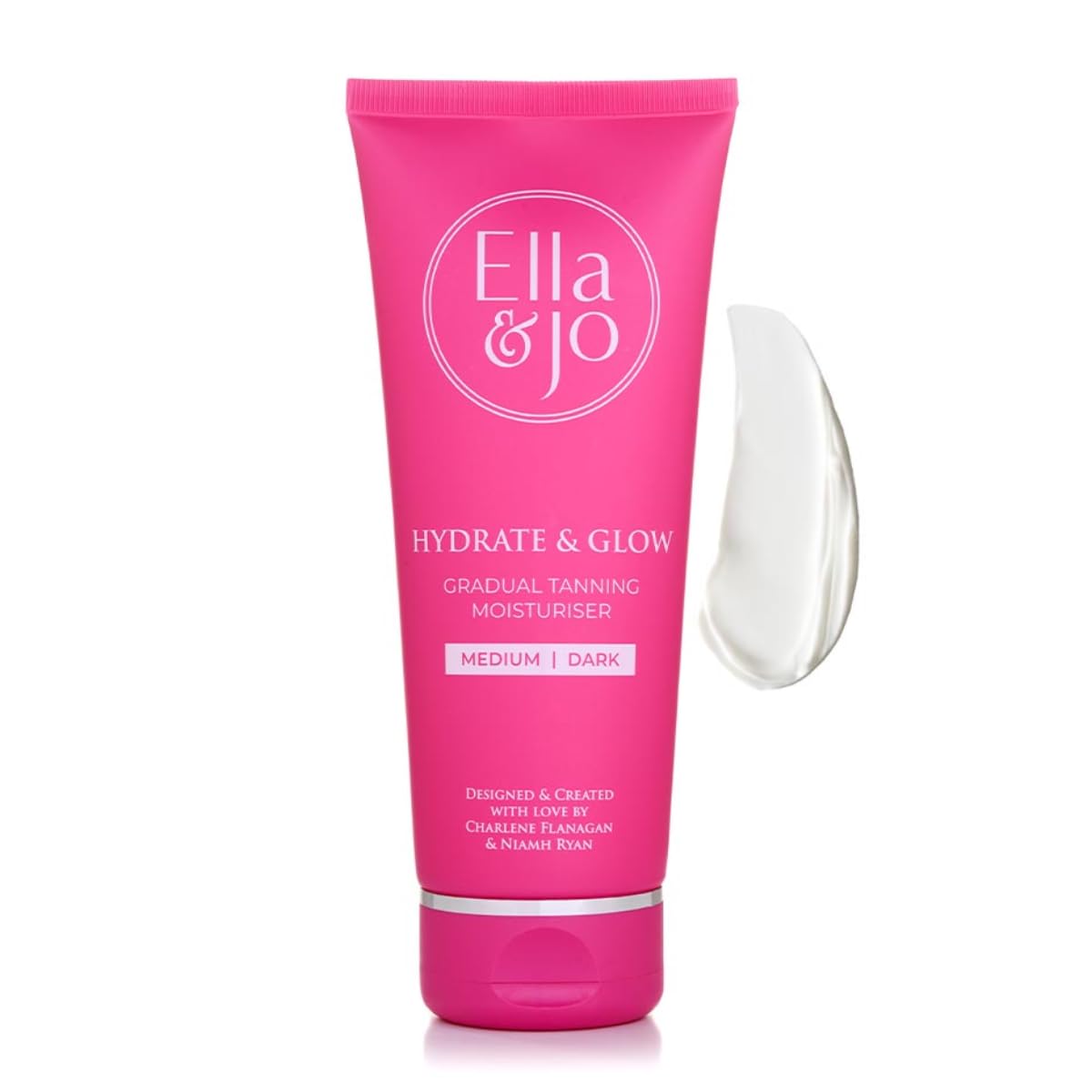 Ella & Jo Hydrate & Glow Gradual Tanning Moisturiser - Dark with Hyaluronic Acid, Squalane & Vitamin E, 200ml, No Transfer Formula