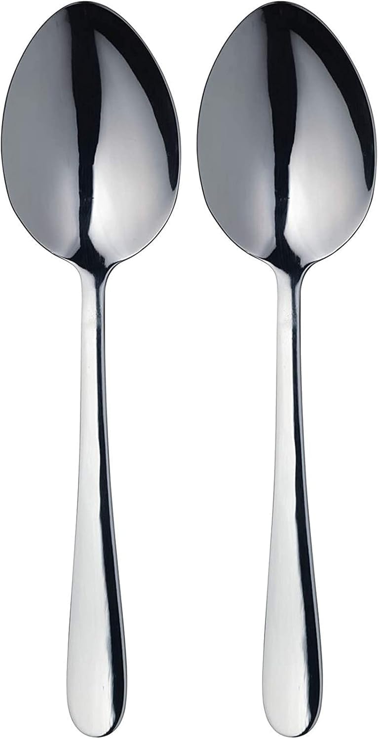 MasterClass Stainless Steel Serving Spoons 2-Piece Set Silver Buffet Dinner