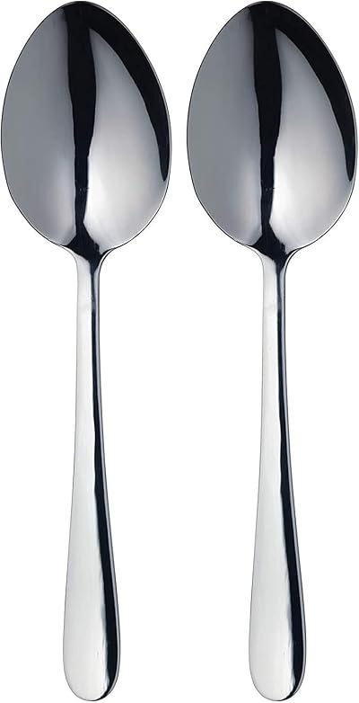MasterClass Stainless Steel Serving Spoons 2-Piece Set Silver Buffet Dinner