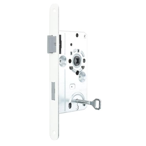 Premium Qualität M4TEC ZB6 Innenraumtür Einsteckschloss Klasse 1 - Stulpplatte Farbe reinweiß - Robust haltbar & leichte Mont