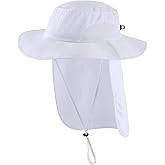 Home Prefer Outdoor UPF50+ Mens Sun Hat with Neck Flap Womens UV Protection Hat Wide Brim Safari Fishing Hiking Gardening Hat