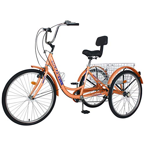 MOPHOTO Adult Tricycles Three Wheel Cruiser Bike 7 Speed, Adult Trikes