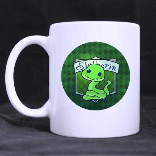 Harry Potter Hogwarts School Slytherin Logo Custom White Coffee Mug Tea Cup 11 OZ Office Home Cup (Printed on two sides)