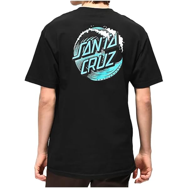 SANTA CRUZ Wave Dot S/S Heavyweight T-Shirt Black Sm Mens | Amazon.com