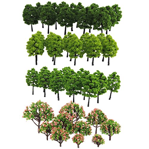 Jili Online Pack of 70 Model Trees DIY Train Street Railway Scenery Landscape Accssory 1.18-3.54inch HO Z TT Scale