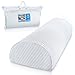 Abco Tech Half Moon Pillow Bolster - Pain Relief Memory Foam Cushion with Removable, Washable Cotton Cover - Reduced Stress on Spine, Effective Support for Side and Back Sleepers etc. (White)