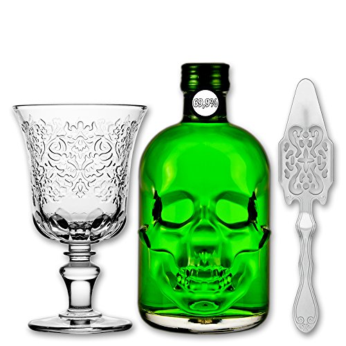 Absinthe "Amnesie" 69,9% alc. Vol. + 1x Absinthe Glas "Amboise" + 1x Absinthe Löffel "Antique"