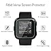 Compatible Fitbit versa screen protector with case(3+1PACK), AISITIN Soft TPU Protector Anti-Bubble Tempered Glass Film, Shockproof protector Cover Compatible Fitbit Versa Smartwatch(Plated Rose Pink)