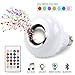 LED RGB Bulb Light Smart Bluetooth Music Speaker Changing Color Lamp Shower Head with Remote for Living Room Bathroom