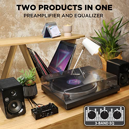 GOgroove Phono Preamp EQ with 3 Band Equalizer Preamplifier with