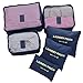 Hopsooken Travel Organizer Luggage Compression Pouches, Navy Blue (6-Piece Set)