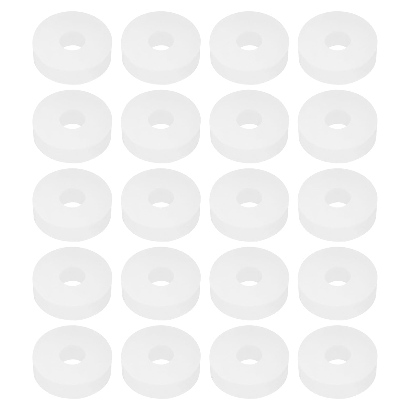 PATIKIL Silicone Rubber Flat Washer, 20 Pcs 0.71" OD x 0.24" ID x 0.2" Thickness Sealing O Ring Water Hose Gasket Assortment Kit Heat Resistant Washer for Plumbing Valve Machinery, White