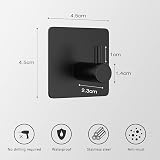 Aikzik Self Adhesive Hooks 4 Stainless Steel Heavy Duty Waterproof Black view 2