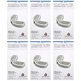 Pioneer Pet Replacement Filters for Ceramic & Stainless Steel Fountains, Raindrop Filters (18 Filters)