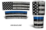 USA Tuff Graphic Decal Skin for RTIC 30 OZ Cup - USA Blue Line
