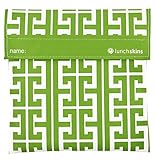 Lunchskins Reusable Sandwich Bag, Green Greek Key