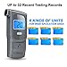 GDbow Breathalyzer Portable Alcohol Tester Recording Recent 32 Results with 5 Mouthpieces -Grey