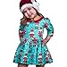 Fabal Baby Girls Cartoon Princess Party Dress Christmas Outfits Clothes (2T-3T, Blue)