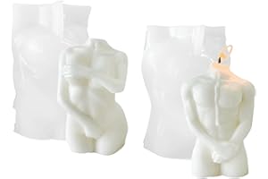 ZAKVOOR 2 Pcs Body Candle Mold 3D Shy Men and Women Resin Casting Silicone Mold for DIY Aromatherapy Candles Wax Plaster Polymer Clay Decoration