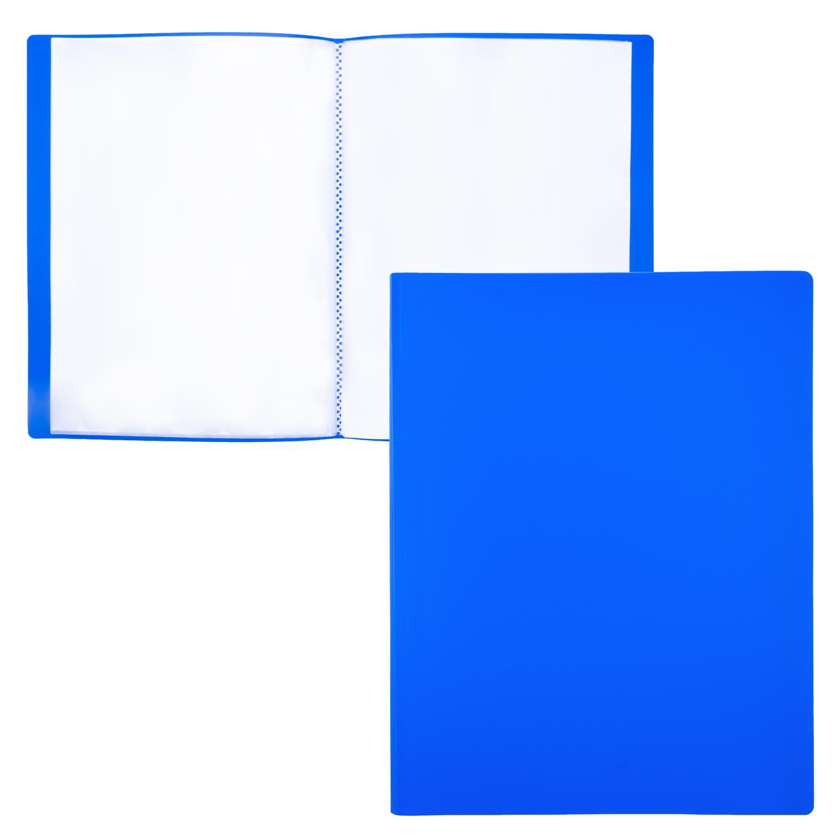 RAYLU PAPER - A4 Folder with Clear Sleeves Made of 100% Biodegradable Polypropylene 20 Clear Document Sleeves for Home and Office (A4, 20 Pockets, Blue)