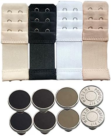 Bra Extender Hook And Waist Extender 2 Hooks 3 Rows Comfortable Breathing Elastic Band Lingerie Bra Extension Strap Nylon Clasp - Durable Metallic Loops Any Size Bra/Brassiere Assorted Color 4x6 PCS