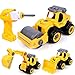 Take Apart Toys with Electric Drill Converts 3 in 1 Construction Trucks Take Apart Toy for Boys Kids Stem Building Toy for Boys Age 5+