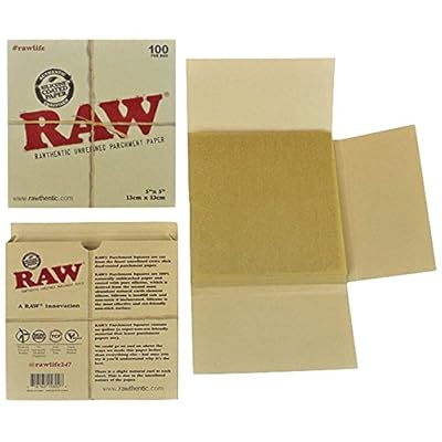 RAW Unrefined Parchment Paper Squares 5" x 5" 100 Sheet Pack