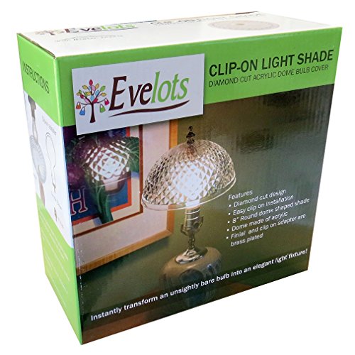 Evelots Ceiling Clipon Light Bulb ShadeLampDomeAntique Diamond CutAcrylic Pricepulse