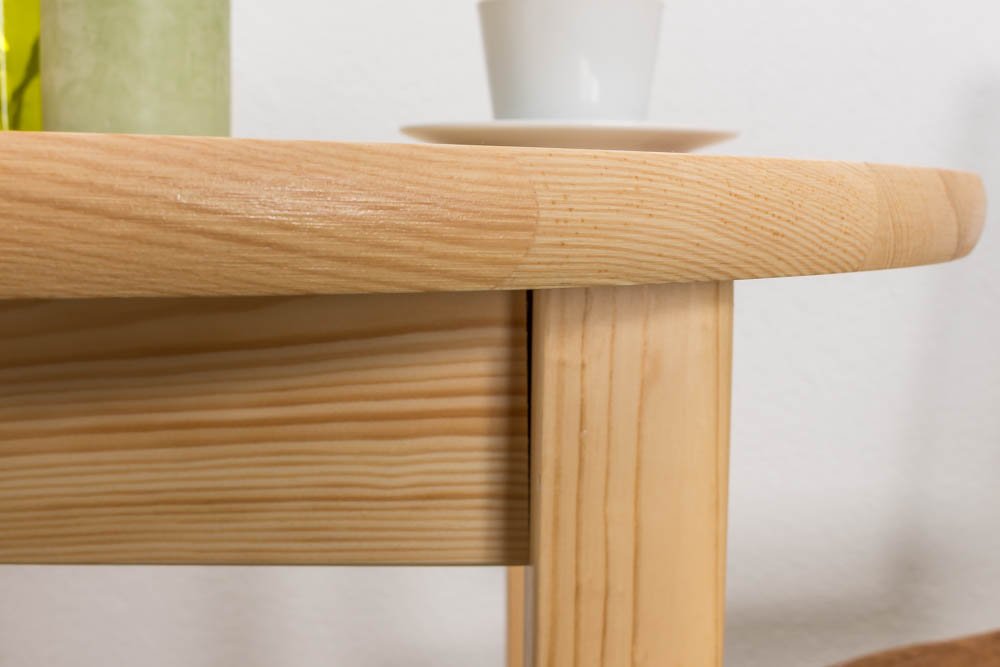 Tisch Kiefer massiv Vollholz natur 003 rund Durchmesser 70 cm