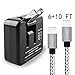Sunggo Dual wall charger iPhone iPad Charger / Samsung Android Micro USB Charger / Travel Dual-USB 2.4 A Wall Charger + 2 Pack（6Ft 10Ft） iPhone lightning Cable