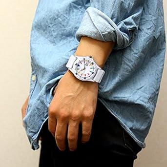 Amazon シチズン キューアンドキュー Citizen Q Q 腕時計 10気圧防水 カラーウォッチ ラバー ホワイトマルチ ダイバーズデザイン メンズ腕時計 腕時計 通販