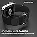 MoKo Band Compatible with Apple Watch, Premium Soft Genuine Leather Replacement Strap with Lichee Pattern Fit iWatch 42mm 2017 Series 3/2 / 1, Black (Not Fit 38mm Versions)