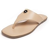 Rihero Women's Flip Flops Square Toe Thong Flat Sandals Summer Comfortable Slip On Beach Slide Sandals