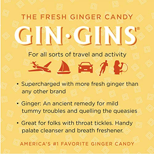 GIN GINS Double Strength Ginger Hard Candy by The Ginger People Anti