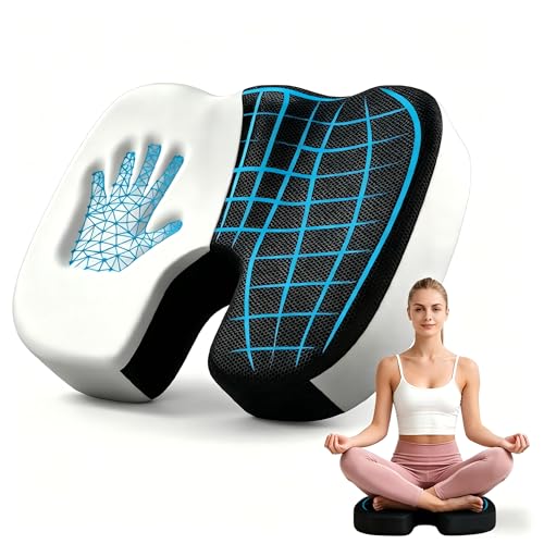 Gavzrt Almofada Ortopédica para Cóccix em Espuma Viscoelástica - Assento Ergonômico Formato U para Cadeira de Escritório e Carro, Almofada Coccix