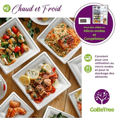 GoBeTree 100 x 26cm White Sugarcane Square Disposable Paper Plates Extra Durable Disposable Paper Plates for Camping, Picnics, Parties, BBQs, Birthdays