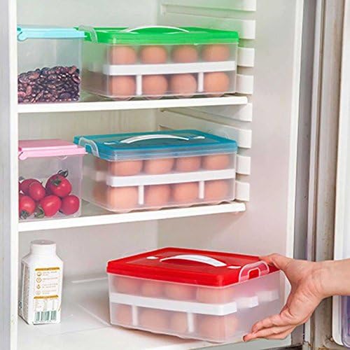 SOCHEP Two Layers Egg Storage Box Plastic Portable Refrigerator Crisper Food Container Kitchen Organizer